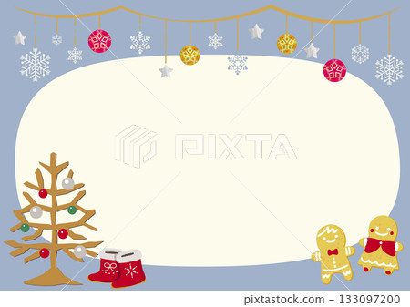 薑餅和聖誕裝飾相框 133097200