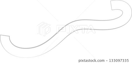 Curved dotted line playful. Element for fun Curved dotted line playful. Element for fun 133097335
