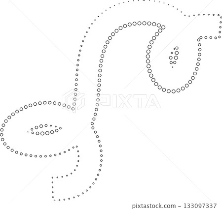 Curved dotted line playful. Element for fun Curved dotted line playful. Element for fun 133097337