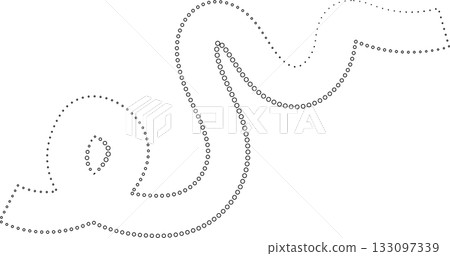 Curved dotted line playful. Element for fun Curved dotted line playful. Element for fun 133097339