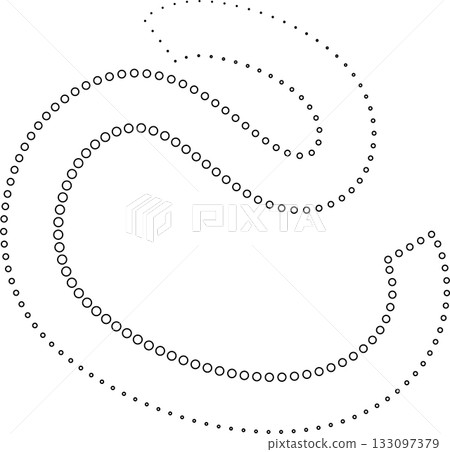 Curved dotted line playful. Element for fun Curved dotted line playful. Element for fun 133097379