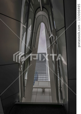 Oct 29 2025 Dramatic Modern Architecture: Glass and Steel Atrium View Between Oct 29 2025 Dramatic Modern Architecture: Glass and Steel Atrium View Between 133098495