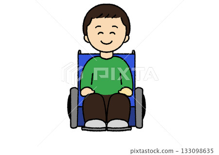Smiling man in a wheelchair 133098635
