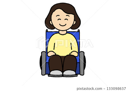 Smiling woman in a wheelchair 133098637