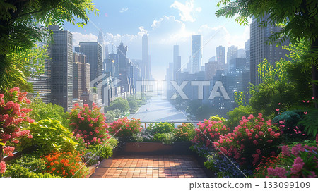 A refreshing view from the flowering terrace garden A refreshing view from the flowering terrace garden 133099109