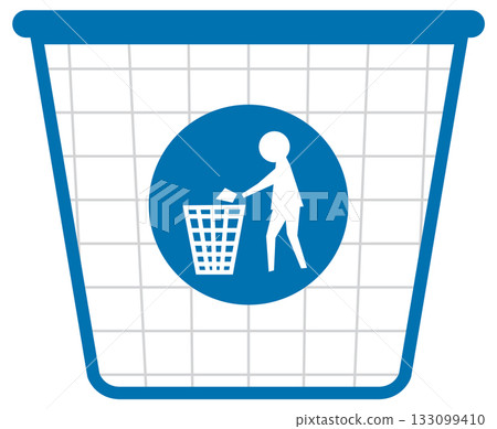 Person Throwing Trash in Waste Bin Icon Vector Person Throwing Trash in Waste Bin Icon Vector 133099410