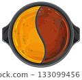 Yin Yang Hot Pot Broth Vector Illustration 133099456