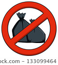 No Garbage Bags Allowed Vector Sign 133099464