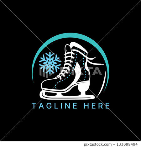 Ice skating shoes and cold snowflake woman active sport athletic freeze boot logo design graphic concept creative premium vector stock image top sell Ice skating shoes and cold snowflake woman active sport athletic freeze boot logo design graphic concept creative premium vector stock image top sell 133099494