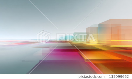 Colorful overlapping transparent shapes, future planning visualization, abstract background 133099662