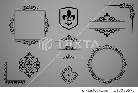 Vintage Set. Floral elements for design monograms, invitations, frames, menus and labels. Graphic design of the website, cafes, boutiques, hotels, wedding invitations. Vintage Set. Floral elements for design monograms, invitations, frames, menus and labels. Graphic design of the website, cafes, boutiques, hotels, wedding invitations. 133099673