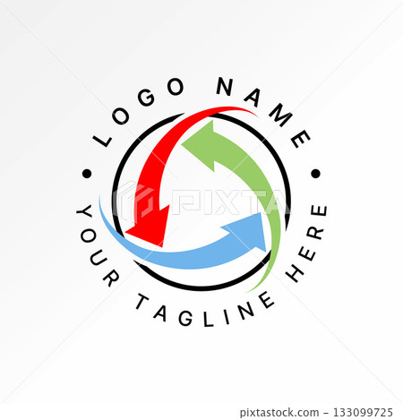 3 arrows rotate direction clean renew sustainability reusable to market earth logo design graphic concept creative premium vector stock image top sell 133099725