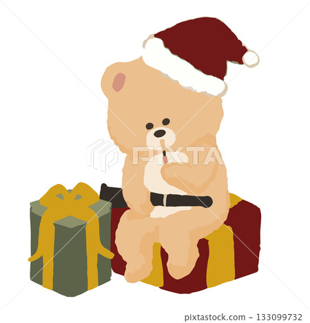 一隻熊在冬季音樂會上演奏雙簧管 | 戴著聖誕帽的可愛動物插圖 一隻熊在冬季音樂會上演奏雙簧管 | 戴著聖誕帽的可愛動物插圖 133099732