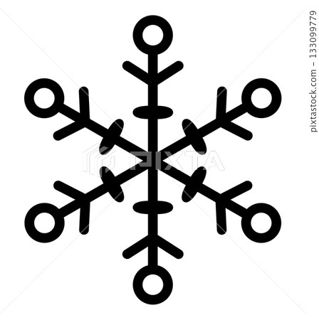 手繪雪花圖示插圖 133099779
