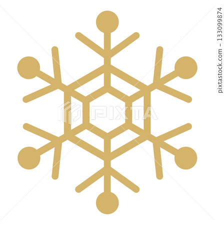 手繪雪花圖示插圖(金色) 手繪雪花圖示插圖(金色) 133099874