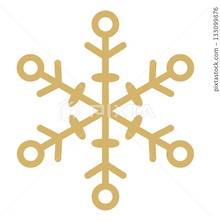 Snowflake hand-drawn icon illustration gold 133099876