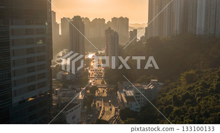 Nov 8 2025 Sunset Over Flyover on Wong Chuk Hang Road Nov 8 2025 Sunset Over Flyover on Wong Chuk Hang Road 133100133