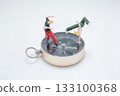 Miniature Figures On A Compass Dial Representing Direction 133100368