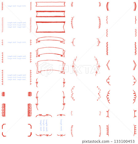 Colored pencil text frame 133100453