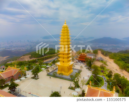 Buddhist temple on the mountain. 133100575