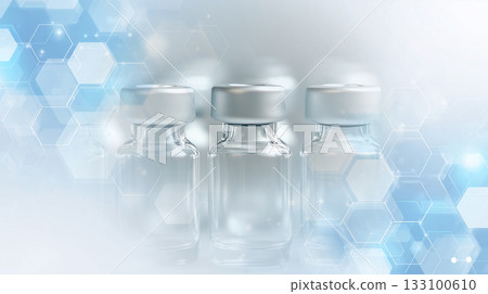 疫苗藥物研發圖片：小瓶子和抽象背景 133100610