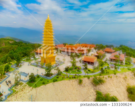 Buddhist temple on the mountain. Buddhist temple on the mountain. 133100624