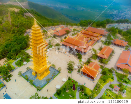 Buddhist temple on the mountain. 133100629