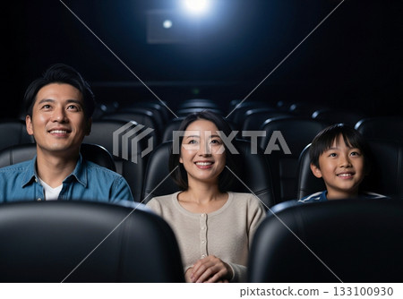 Family watching a movie 133100930