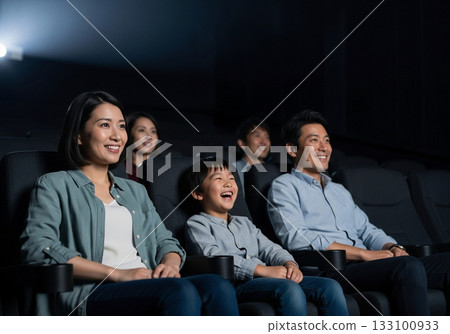 Family watching a movie 133100933