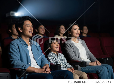 Family watching a movie 133100935