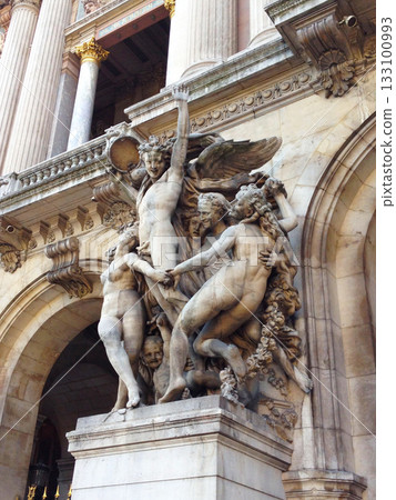 Sculptures of the Duomo in the center of Paris, France 133100993