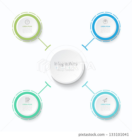 Infographic 4 options design elements for your business data. Vector Illustration. Infographic 4 options design elements for your business data. Vector Illustration. 133101041