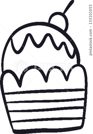 Hand drawn food and drinks. Design elements 133101055