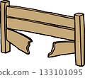 Broken fence 133101095