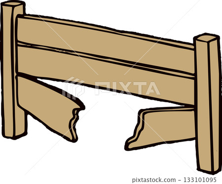 Broken fence Broken fence 133101095