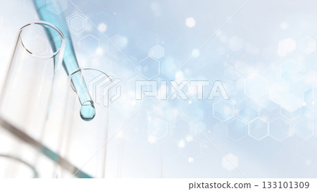 科學與醫學研究圖片：實驗室設備與抽象背景 133101309