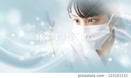 Science and medical research image: researchers and abstract backgrounds 133101531