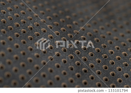 perforated natural leather of a dark shade for the manufacture of shoes, thick leather used in the manufacture of leather shoes 133101794