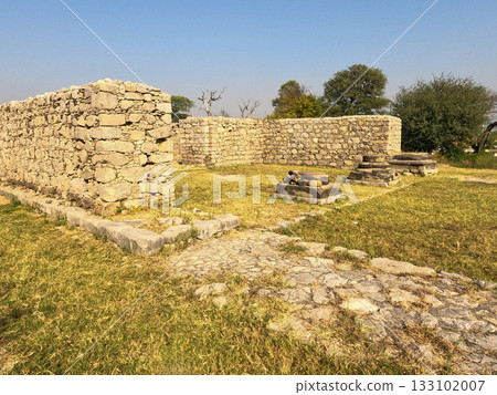 Exterior walls and columns Jandial Taxila Pakistan view Exterior walls and columns Jandial Taxila Pakistan view 133102007