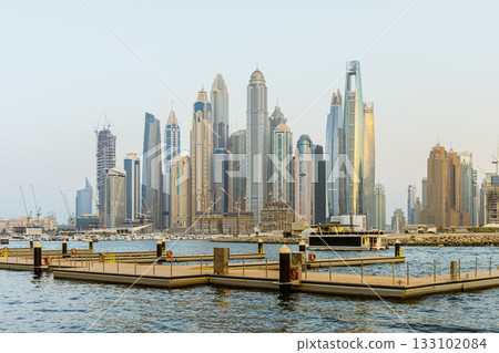 Dubai marina skyscrapers view during daytime 133102084