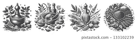 Vintage Hand-Drawn Spice Illustration,  133102239