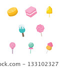 Pastel Candy, Lollipop and Sweets Vector Bundle 133102327
