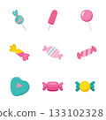 Sweet Treats and Candy Assortment Vector Collection 133102328