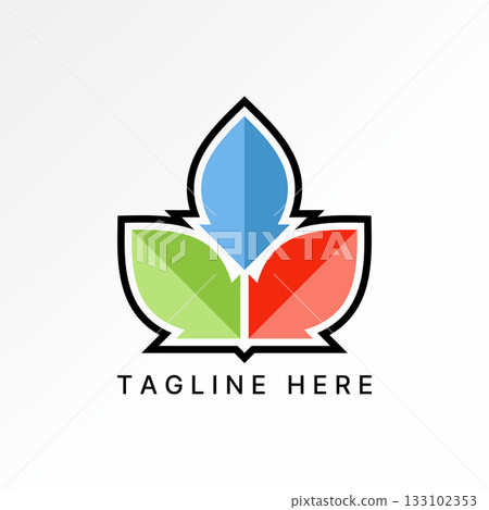 Symbol like leaves and arrow direction sustainability reusable market earth logo design graphic concept creative premium vector stock image top sell 133102353