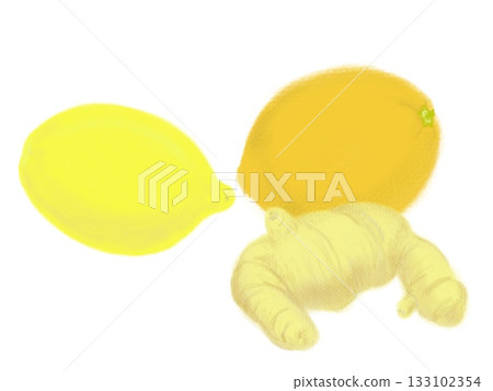 檸檬和生薑插圖 133102354