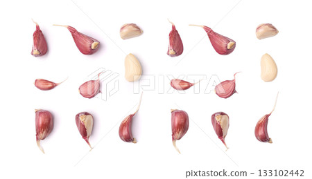Garlic Cloves, Garlic Clove Group, Seasoning Bulb, Natural Spices Food Ingredient Garlic Cloves, Garlic Clove Group, Seasoning Bulb, Natural Spices Food Ingredient 133102442