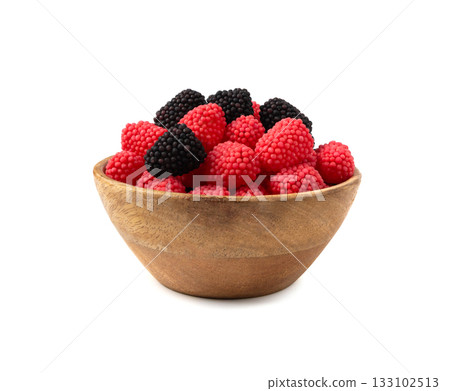 Gummy berries, chewy raspberries or jelly blackberries, gelatin candies fruit marmalade Gummy berries, chewy raspberries or jelly blackberries, gelatin candies fruit marmalade 133102513
