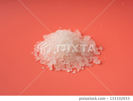 Dead sea salt pile, white crystals for body spa, sodium chloride similar to crushed ice, spa scrub Dead sea salt pile, white crystals for body spa, sodium chloride similar to crushed ice, spa scrub 133102655