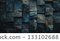 Heavy black block wall background material 133102688