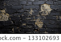 Aged black brick background 133102693